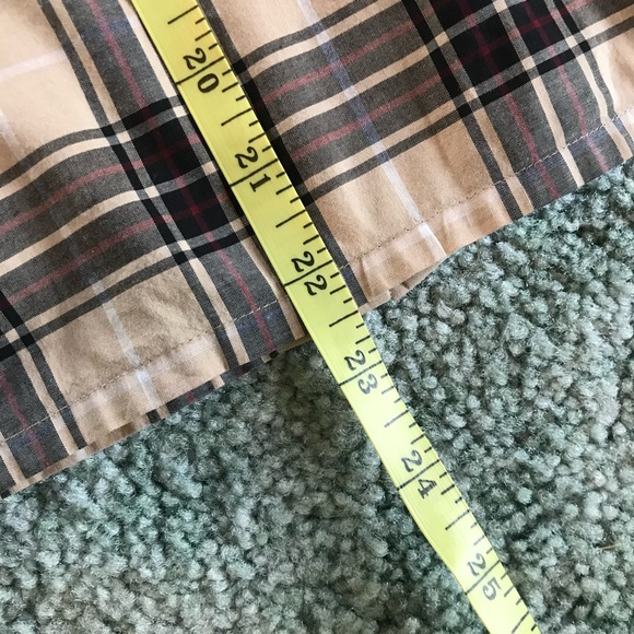 HAROLD’S Brown Tan Red Plaid Shirt, Stretch, Preppy Top, Button Down Shirt - Picture 14 of 15